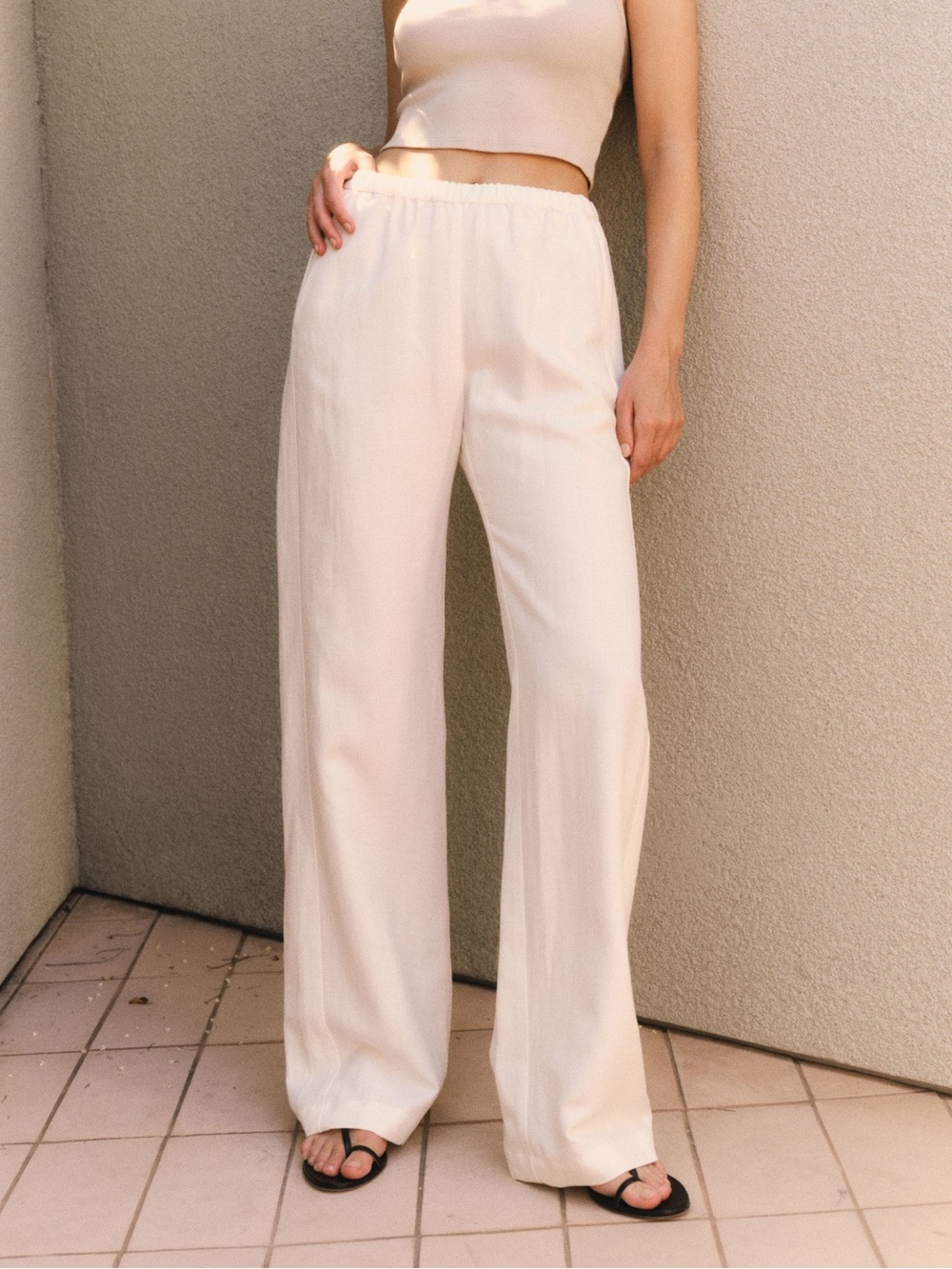 Enza Costa Linen Everywhere Pant Undyed White Size 2/M - Picture 2 of 13